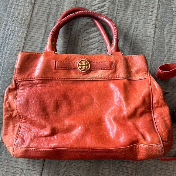 Tory Burch Orange Leather Handbag and Wallet Set - Picture 6 of 12